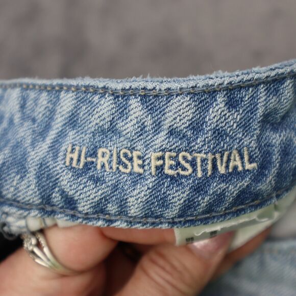 American Eagle Outfitters Shorts Womens 00 Blue High Rise Cut Off Distressed - Picture 8 of 12